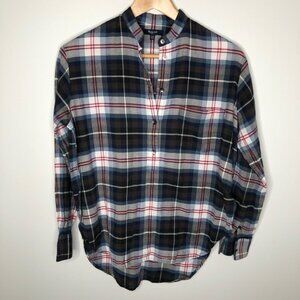 Madewell Plaid 1/2 Button‎ Pullover  Shirt Size XXS